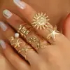Joyería Transfronteriza Europea y Americana Estilo Popular Festivo Anillo Abierto Irregular Anillo de Estrella de Mar Sol Accesorios para Mujer Joyería