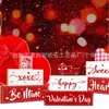 Adornos de Corazón de Madera con Letras para el Día de San Valentín Transfronterizo Decoración de Fiesta Navideña para el Hogar Adornos de Mesa Artesanía de Madera