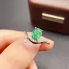 Anillo de Esmeralda Natural Transfronterizo Accesorios para Mujer Nicho Gama Alta Joyería de Plata 925 5*7 Joyería de Lujo Venta Directa de Fábrica