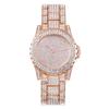 Reloj de mujer estrellado con correa de acero transfronterizo con incrustaciones de diamantes, reloj de cuarzo dorado tricolor de aleación de cristal caliente de WeChat al por mayor