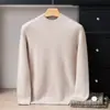 Suéter 100% cachemira pura para hombre, engrosado, cuello medio alto, hombro raglán, camisa base de punto de cachemira casual de negocios, suéter para hombre