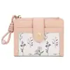 Estilo coreano Transfronterizo Sencillo Floral Fresco Diseño 80% de descuento Monedero con Cremallera Corta Integrado PU Billetera para Mujer Hecho a Medida