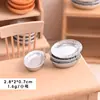 Brinquedos de Comida em Miniatura Simulados, Prato de Prata, Prato de Jantar Dourado Estilo Ocidental, Prato Pequeno Mini, Acessórios de Resina para Casa de Bonecas DIY