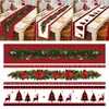 Caminho de mesa de Natal Xiyin TEMU transfronteiriço, tira longa festiva, nova decoração de mesa, decorações de Natal, toalha de mesa