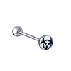 Comercio Electrónico Barra Recta de Acero Inoxidable Clavo para Lengua Rosca Externa Varios Colores Goteo de Aceite Anillo para Lengua Piercing Joyería