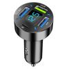 Cargador de coche con pantalla digital, 4 USB, 66 W, carga rápida PD, cabezal de carga para teléfono móvil, uno para cuatro cargadores de coche QC3.0