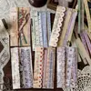 Momo Handmade Serie Pasillo Largo Pegatinas de Tarjeta Dura 20 Hojas Tira Larga Vintage Material Hecho a Mano DIY Pegatinas Decorativas 6 Estilos