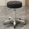 Taburete de belleza con ruedas, taburete de silla de salón de belleza para técnico de uñas, silla de trabajo grande con ruedas de altura ajustable retráctil