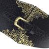 Cinturón Negro Estilo Étnico Retro para Mujer Cinturilla Elástica Ancha Casual para Mujer El Más Fácil de Combinar Decorativo con Textura de Cocodrilo