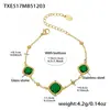 Acero Inoxidable Corte Cuadrado Borde de Pan Piedra de Vidrio Colgante Pendientes Collar Pulsera Set de Joyería Chapado en Oro de 18K