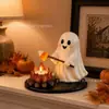 Portavelas de té para fogata de Halloween, producto nuevo transfronterizo, luz nocturna de noche de fogata de Halloween con fantasma de Halloween