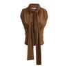 Venta al por mayor europea y americana 2024 Nuevo Chaleco corto plisado ajustado con cuello oscilante para mujer Festival de Primavera P10-73610