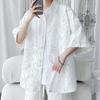 Camisa de Manga Corta con Diseño Crack Crumple para Hombre Verano Talla Extra Grande Moda para Personas con Sobrepeso Suelta Nicho Camisa de Media Manga
