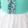 Vestido Nuevo Europeo y Americano para Niñas Manga Larga Estampado Vintage Bloque de Color Bata de Satén Vestido de Fiesta para Niños