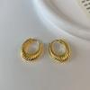 Aros de Oreja de Moda 2023 con Cierres de Rosca para Mujer, Latón Oro de 18K, Estilo Minimalista Metálico Dulce y Fresco, Diseño de Nicho