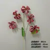 Decoração de flor artificial tom avermelhado em haste única, bola de flor para corredor de flor de seda, material para arranjo de flor de mesa para restaurante e casamentos ao ar livre