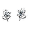 Zhen Rong Cobre Plateado Plata Corea del Sur Europeos y Americanos Lazo Forma de Corazón Lenguaje del Agua Pendientes Accesorios de Oreja de Alta Gama para Mujer