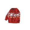Suéteres para Niños y Niñas 2026 Otoño e Invierno Nuevo Estilo Bebé Suéter Rojo Atuendo de Año Nuevo Chaqueta de Primavera con Ponis para Niños
