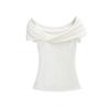 Venta al por mayor de ropa de mujer transfronteriza Verano Nuevo estilo Asimétrico Un hombro Delgado Deseo puro Camiseta de manga corta Top delgado para mujer
