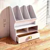 Novo Porta-Canetas Pequeno Cogumelo Grande Capacidade Prateleira de Armazenamento de Mesa Infantil Caixa de Mesa Papelaria Marcador Caixa de Armazenamento de Plástico