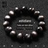 6A Colecionável Duplo Olhos de Prata Pulseira de Prata Natural Cristal Obsidiana Círculo Único Presente de Aniversário para Homens e Mulheres