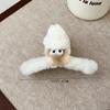 Horquilla de pelo con cerdas de ojos grandes de peluche de dibujos animados para mujer, pinza para el pelo para la espalda, divertida horquilla, bonito tocado con pinza de tiburón