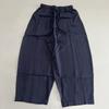Calça de Linho Tencel Retrô Japonesa com Cintura Elástica Wide-Leg para Mulheres, Novo Estilo de Verão Solta Casual Reta Nove Pontos