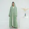 2025Loriya Aliexpress Amazon Cardigan de Retazos con Flores Verdes + Pañuelo para la Cabeza Conjunto de Dos Piezas Lr1048
