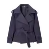 2026 nuevo ZA AliExpress más vendido estilo europeo y americano de color liso para mujer, chaqueta corta, gabardina