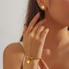 Tendência de Moda Simples Pulseira Brincos de Ferradura Coração para Mulheres High-End Ins Uso Diário
