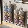 Estante para pantuflas de baño con ventosa, colgador de almacenamiento de pantuflas detrás de la puerta, herramienta mágica para ahorrar espacio para personas perezosas, montado en la pared para baño/inodoro