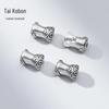 Pure Silver 999 retro 3D prata dura auspiciosa nuvem beads DIY pulseira 9mm contas soltas handmade trançado corda material acessórios T0887