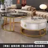 Mesa de centro de pedra para sala de estar, apartamento pequeno, novo estilo, mesa de centro redonda de vidro vermelho, leve, moderna e simples, pequena mesa