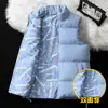 Chaleco de plumón de doble cara de venta caliente transfronteriza para hombres y mujeres, Chaqueta de plumón con capucha de invierno engrosada, Entrega directa de fábrica