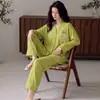Se puede hacer envío directo de pijamas de mujer para primavera y otoño, algodón puro, finos, de manga larga, nuevos 2026, verano, elegantes, tacto de alta gama, ropa para casa