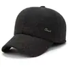 Chapéu de Inverno para Homens de Meia-Idade e Idosos com Aba Curta Chapéu Masculino para Exterior à Prova de Frio e Quente Chapéu de Beisebol Espesso para Pai Velho com Proteção para Orelhas e Forro de Veludo