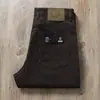 2025 Nuevos Pantalones Casuales Rectos para Hombre Moda Versátil Otoño e Invierno Gruesos de Sarga Gris Denim Elástico Pantalones Largos