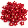Ins Estilo Lindo Flores de Hilo de Punto de Colores Dulces Flores Pompones Pequeños de Peluche Materiales Hechos a Mano para DIY Decoración de Ropa