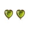 Pendientes elegantes de estilo francés vintage con forma de corazón de esmeralda y corte medio, de alta calidad.