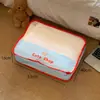 Bolsa de armazenamento com grade amarela de malha, organizador portátil de roupas para viagem, bolsa de armazenamento organizadora para bagagem, roupas íntimas e sapatos