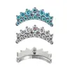 Brincos em Liga de Titânio F136 Formato de Coroa Azuis e Brancos com Zircônia Studs para Lábio com Rosca Interna Studs para Língua Joias para Piercing Brincos