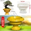 Molde para Vaso de Flores Cimento Bonsai Redondo Plástico Aço Modelo Concreto Moldado no Local Ferramenta de Polimento Modelo Peça Única Consignação Atacado