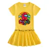 Vestido de verano 2023 para niños, estilo coreano, de manga corta, de algodón, con falda fina plisada estilo occidental.