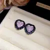 Pendientes Sencillos y de Moda con Forma de Corazón de Circonita y Aguja de Plata con Diseño Único, Pendientes Exquisitos y Elegantes con un Toque de Lujo Ligero y Sensación de Alta Gama