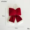 Lazo tridimensional navideño en tela de terciopelo burdeos, colgante decorativo para árbol de Navidad, ambientación para escaparate