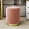 Banqueta de Luxo Leve, Banqueta de Maquiagem para Quarto, Banqueta Nórdica Moderna para Manicure, Banquinho Baixo Redondo para Sala de Estar, Banqueta para Penteadeira, Cadeira de Maquiagem