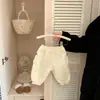 Pantalones de Felpa de Invierno para Niñas Otoño e Invierno Moda para Bebés Engrosados Sueltos Deportivos Pantalones de Chándal Cálidos Largos