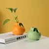 Jarrón pequeño de cerámica creativo con forma de planta hidropónica, color verde, rosa, cobre, dinero, hierba, flor, adorno decorativo para escritorio de sala de estar.