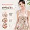 Traje de baño de una pieza a cuadros para mujer con cuello halter, nudo retorcido, espalda descubierta y estilo retro, directo del fabricante