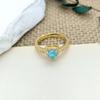 Anel Colorido Amor Zircônia Diamante Anel Feminino Alto Padrão Abertura Ajustável Coração Moda Versátil Sem Cor Acessórios